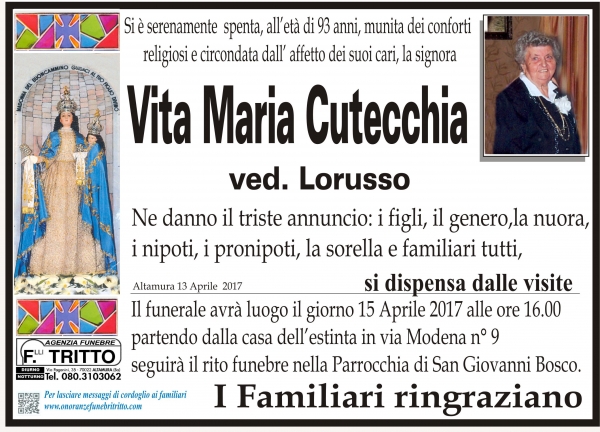 VITA MARIA CUTECCHIA
